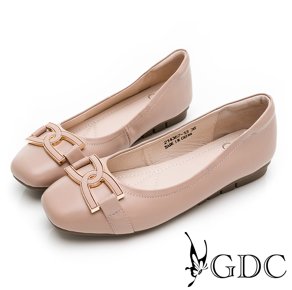 GDC-裸色系基本款典雅舒適平底包鞋-粉色
